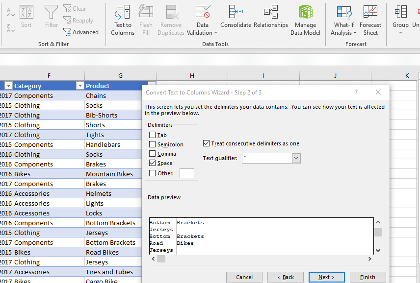 excel text to columns