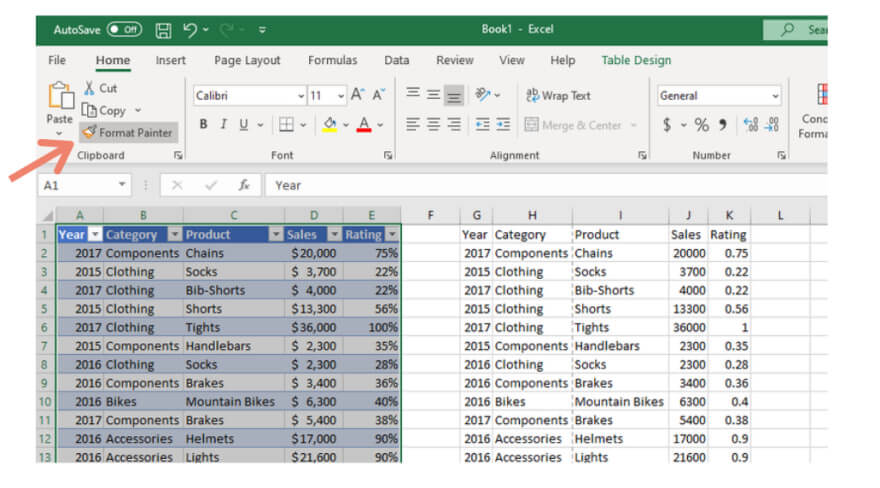 excel format paintbrush